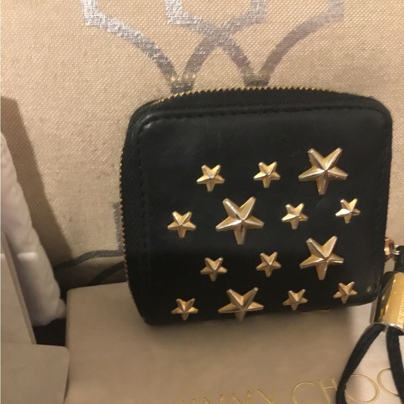 Authenticated Jimmy Choo Nellie Black Star Coin Purse, COA, Dust Bag & Box - Picture 4 of 8